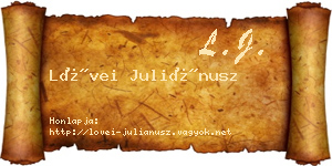 Lövei Juliánusz névjegykártya